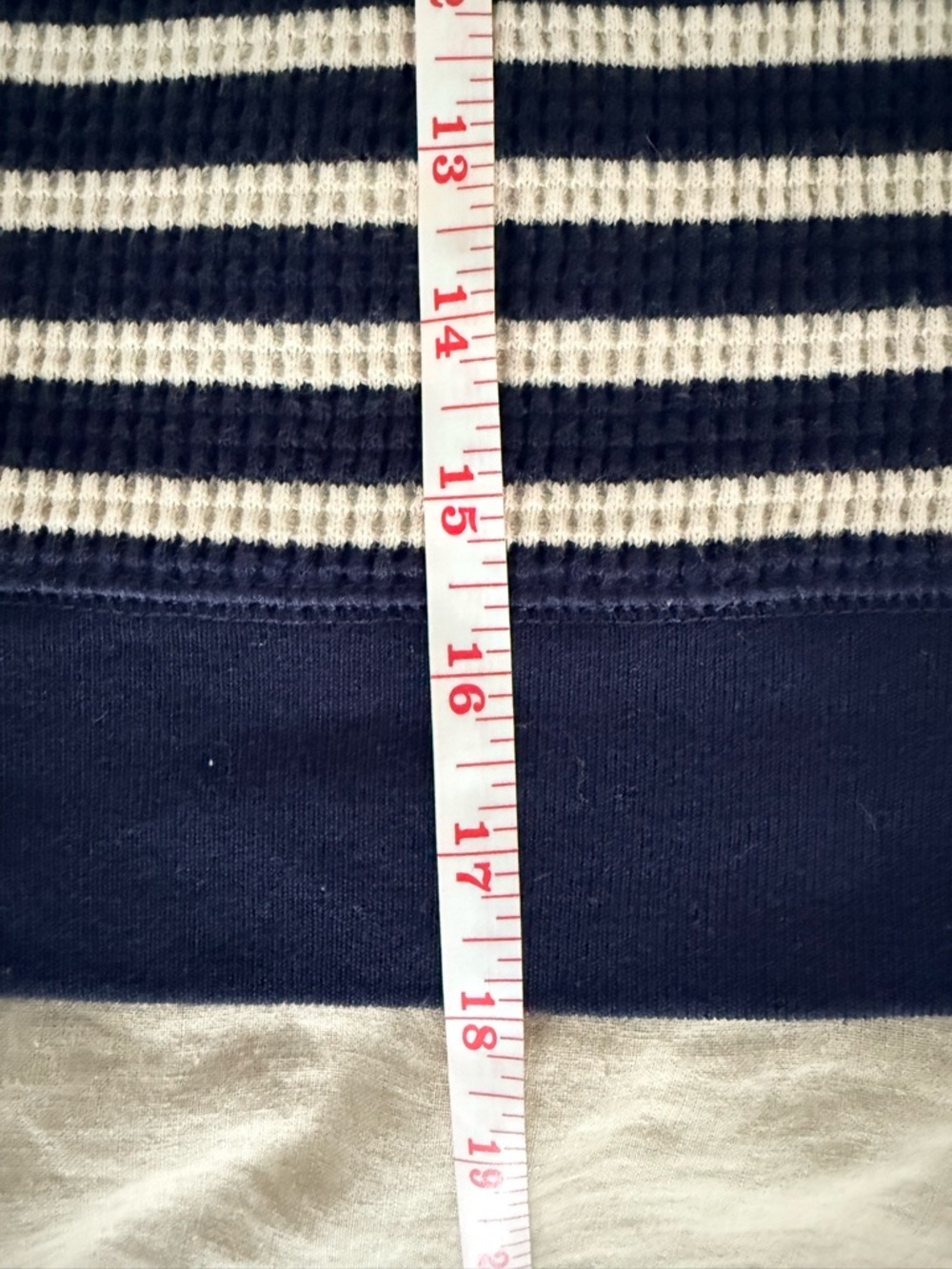 J.Crew Navy & White Striped Waffle Knit Shirt | Cozy Cotton Pullover - Picture 8 of 10